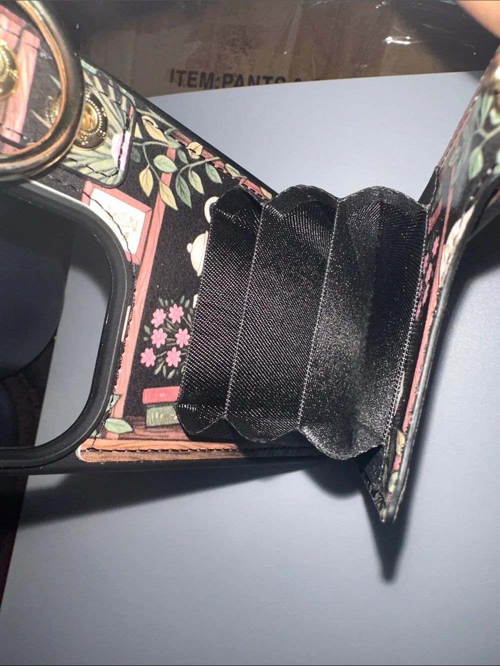 Floral Bookshelf Phone Case - Black & Pink